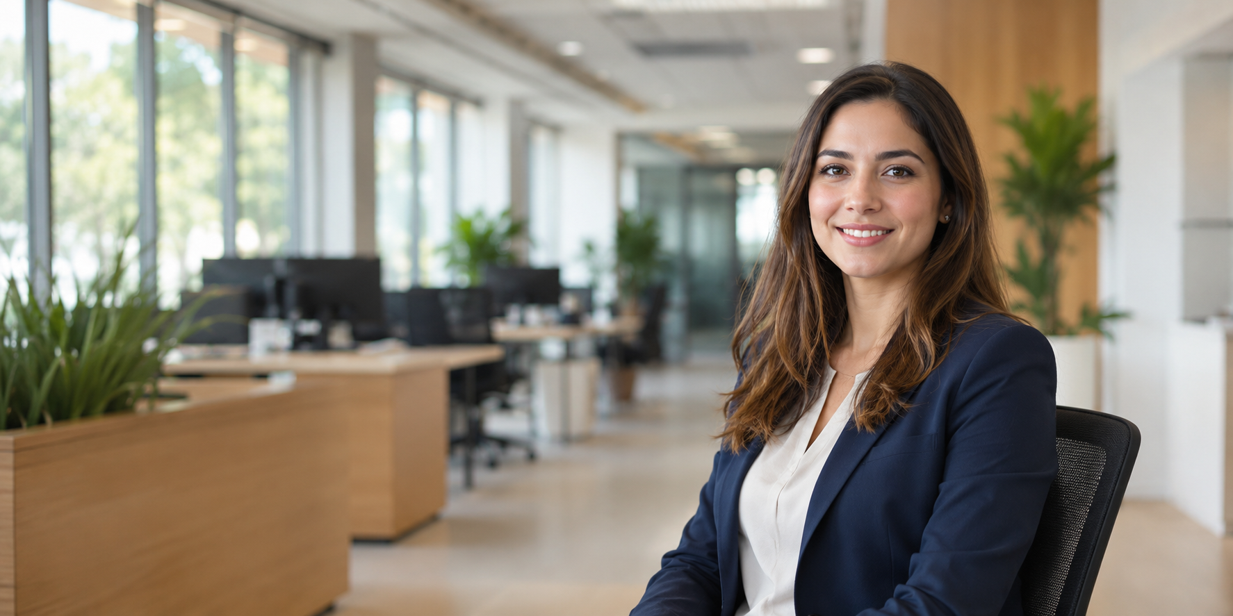 B2B advertising strategist in a modern professional office